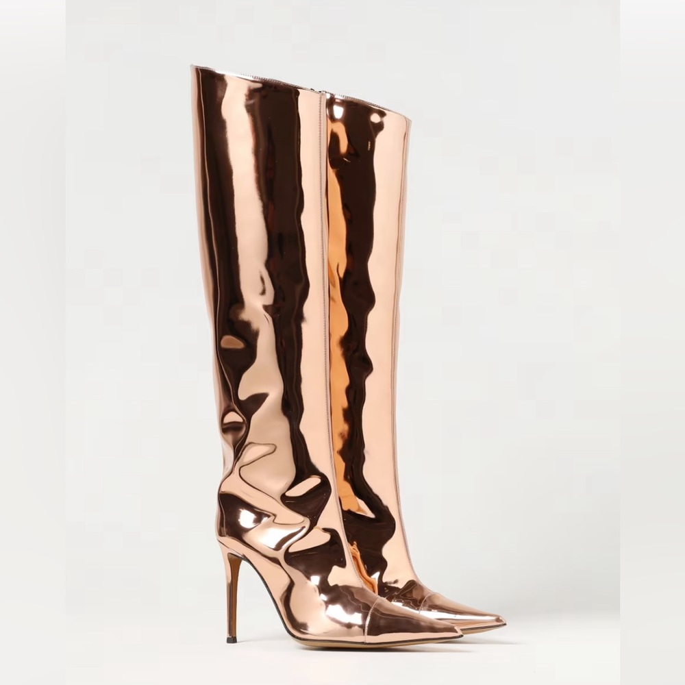Alexandre Vauthier Rose Gold High Boots.
